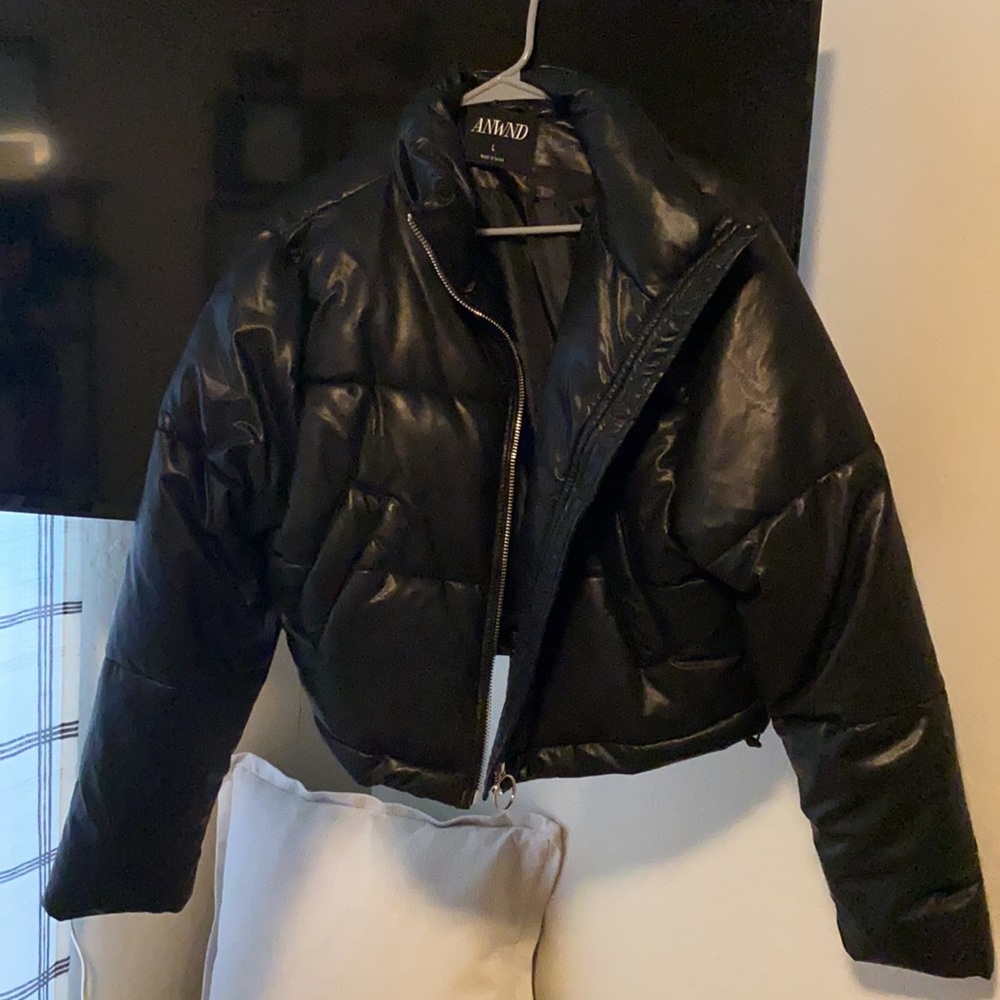 Faux leather puffer jacket - Picture 3 of 3